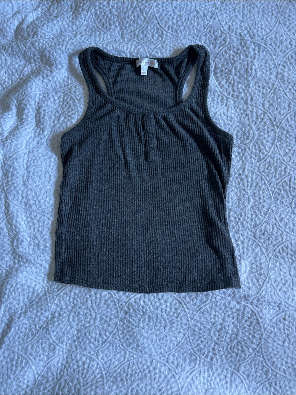 Ribbed Scoop Racerback Tank Top - Black